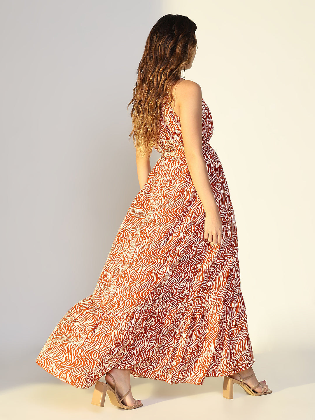 Animal Print Rust Maxi Dress