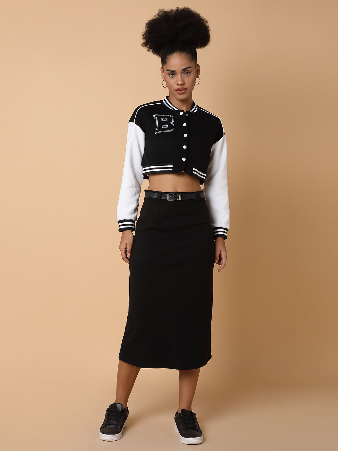 Black Camouflage Colour blocked Windcheater Crop Tailored Jacket with Patchwork