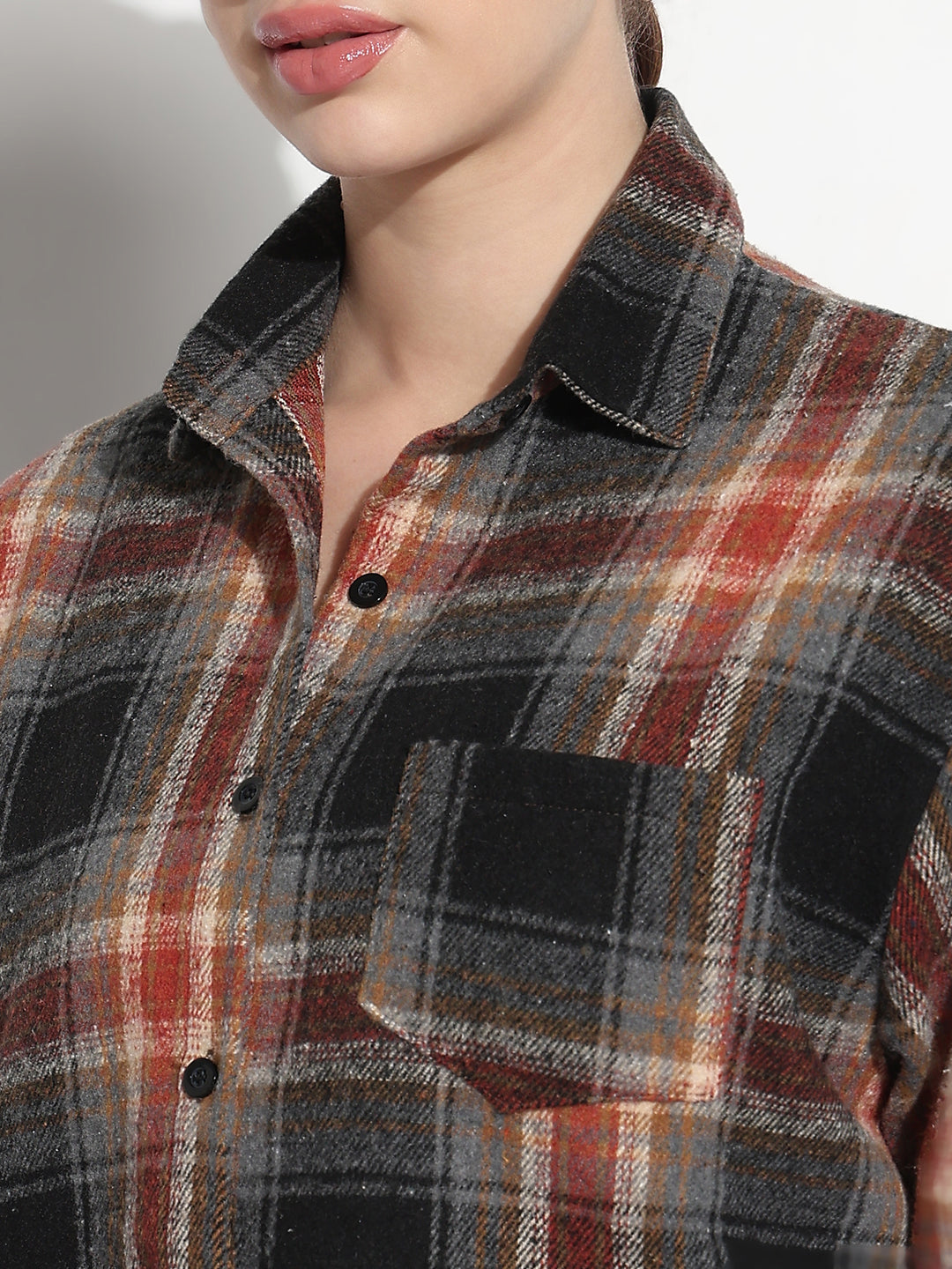 Women's Tartan Checks Multi Relaxed Fit Shirt