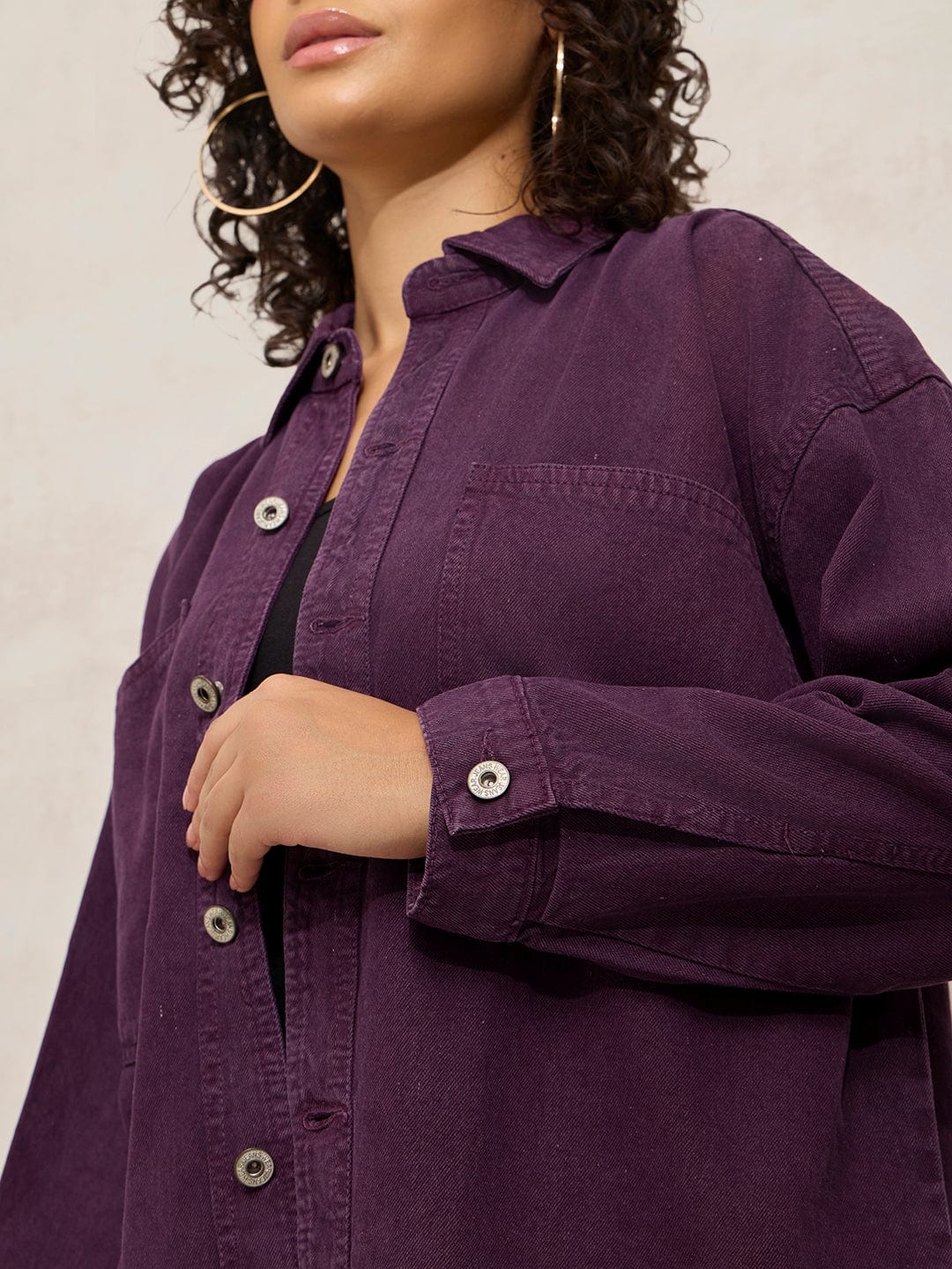 Purple Denim Oversized Shacket