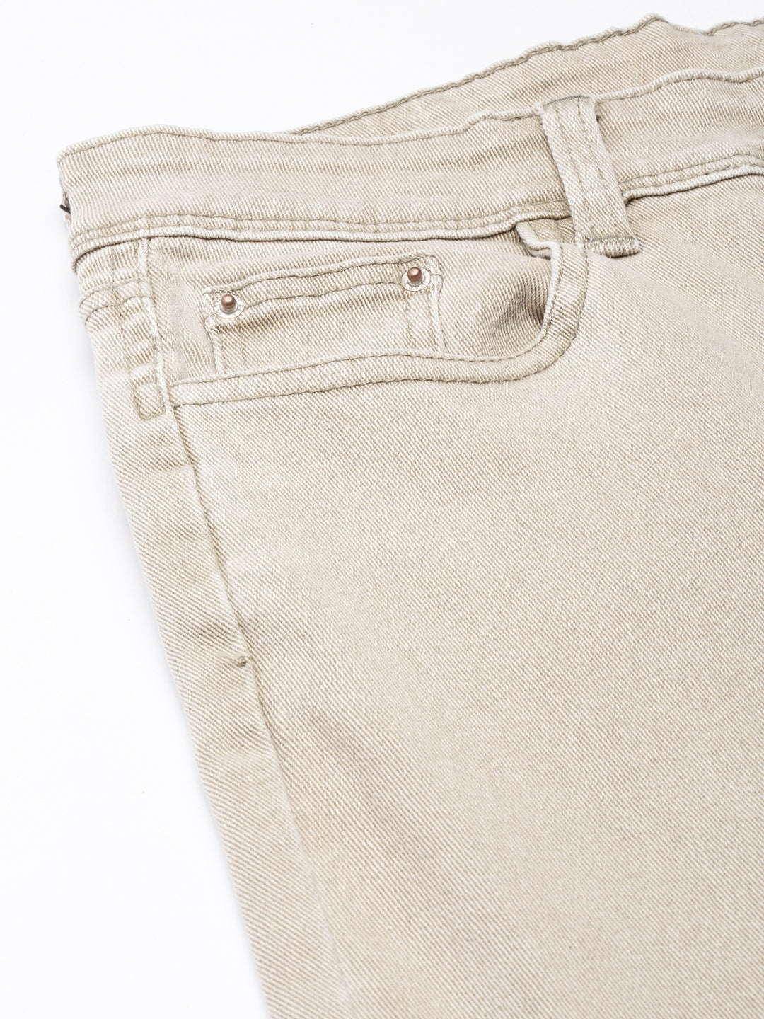 Beige Straight Fit Jeans