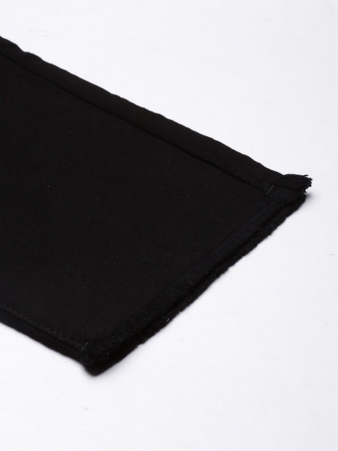 Black Jean Straight Fit Mid-Rise Cropped Stretchable Jeans