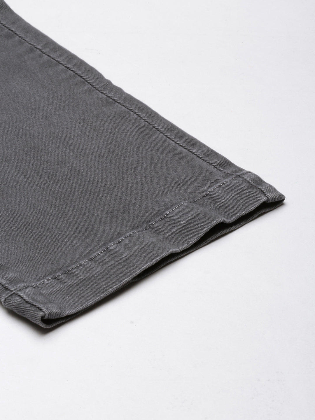 Grey Jean Straight Fit Acid Wash Mid-Rise Stretchable Jeans