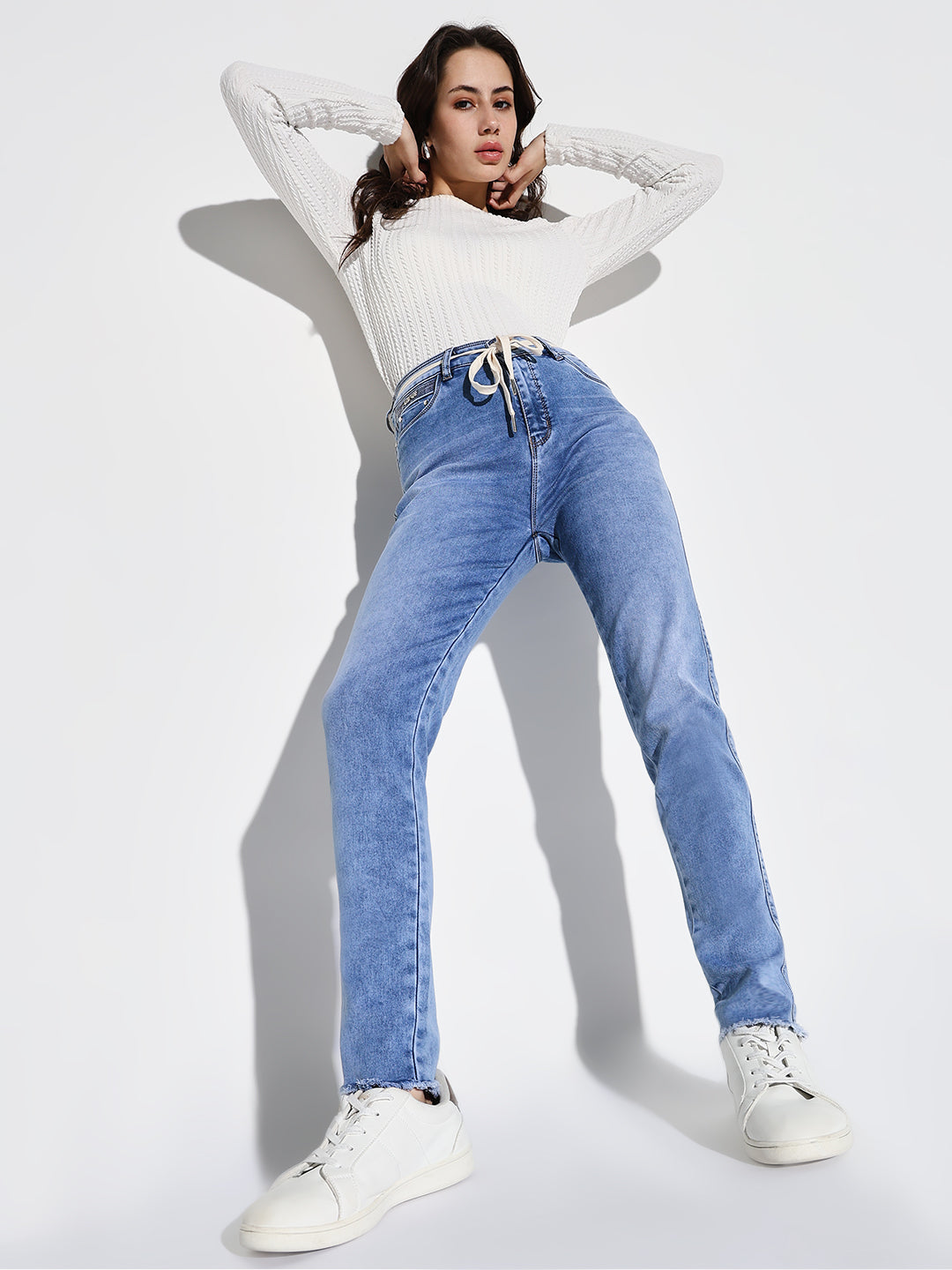 Blue Cotton Comfort Slim Fit Heavy Fade Jeans