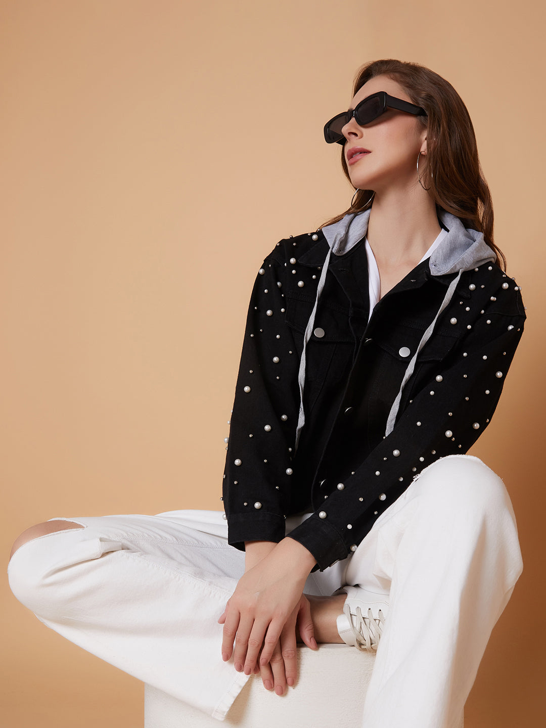 Black Windcheater Longline Tailored Jacket