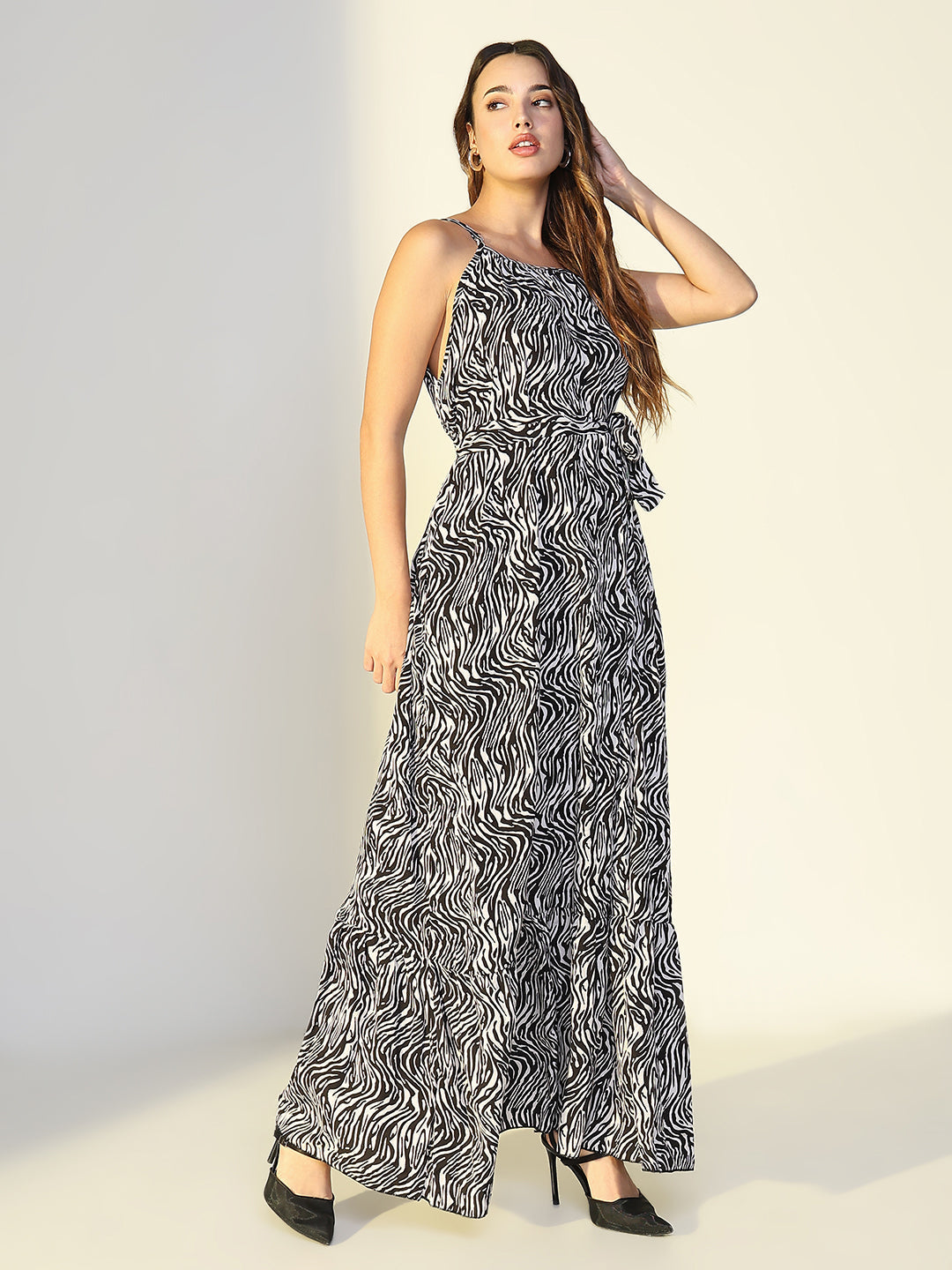 Animal Print Black Maxi Dress