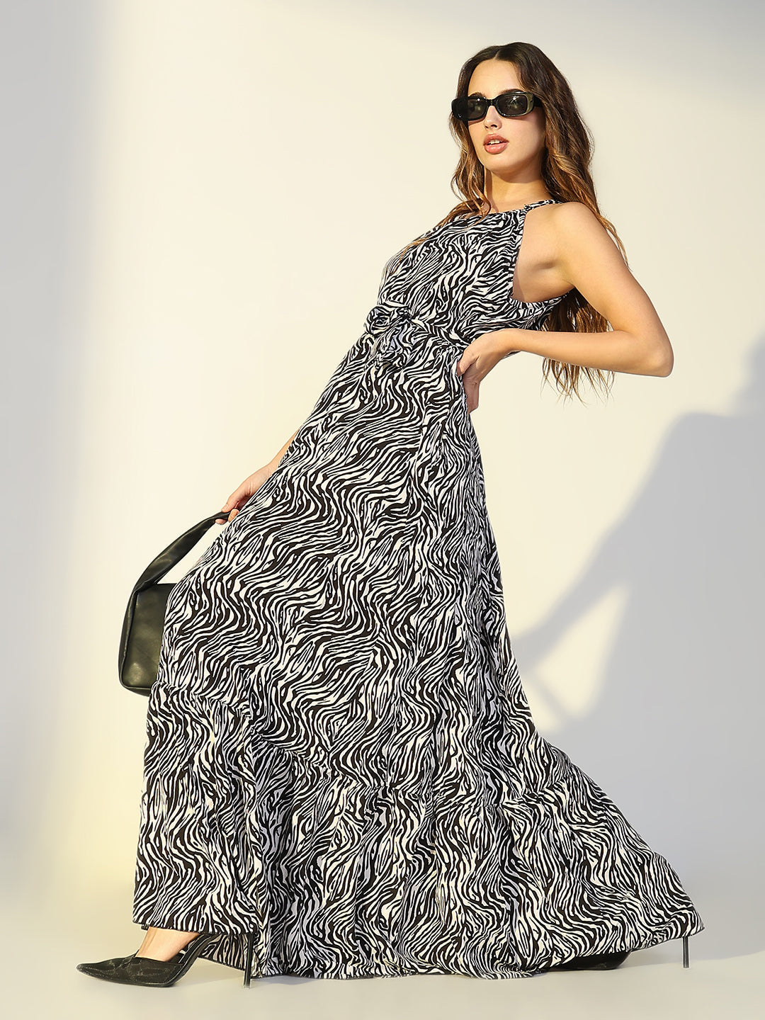 Animal Print Black Maxi Dress