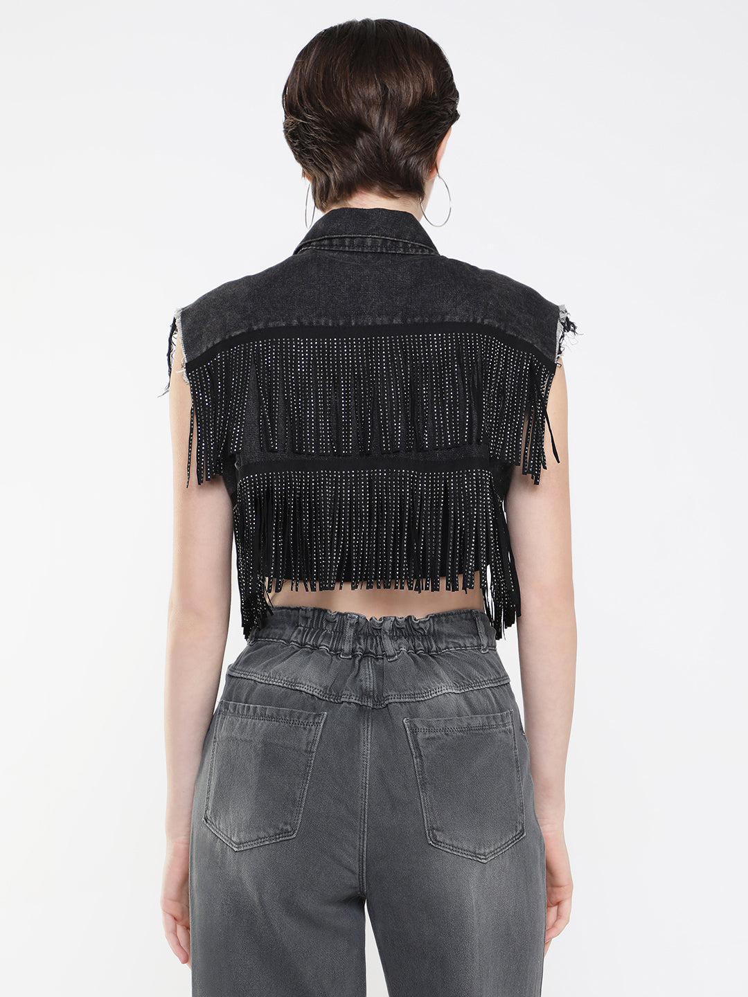 Black Windcheater Denim Jacket
