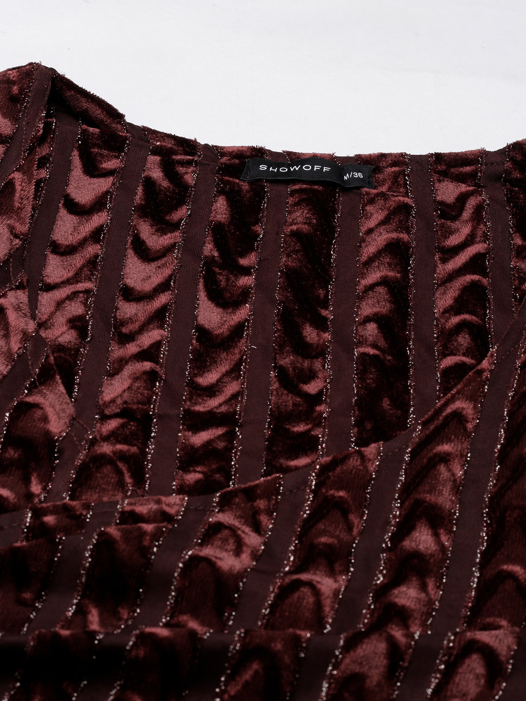 Brown Velvet Bodycon Midi Dress