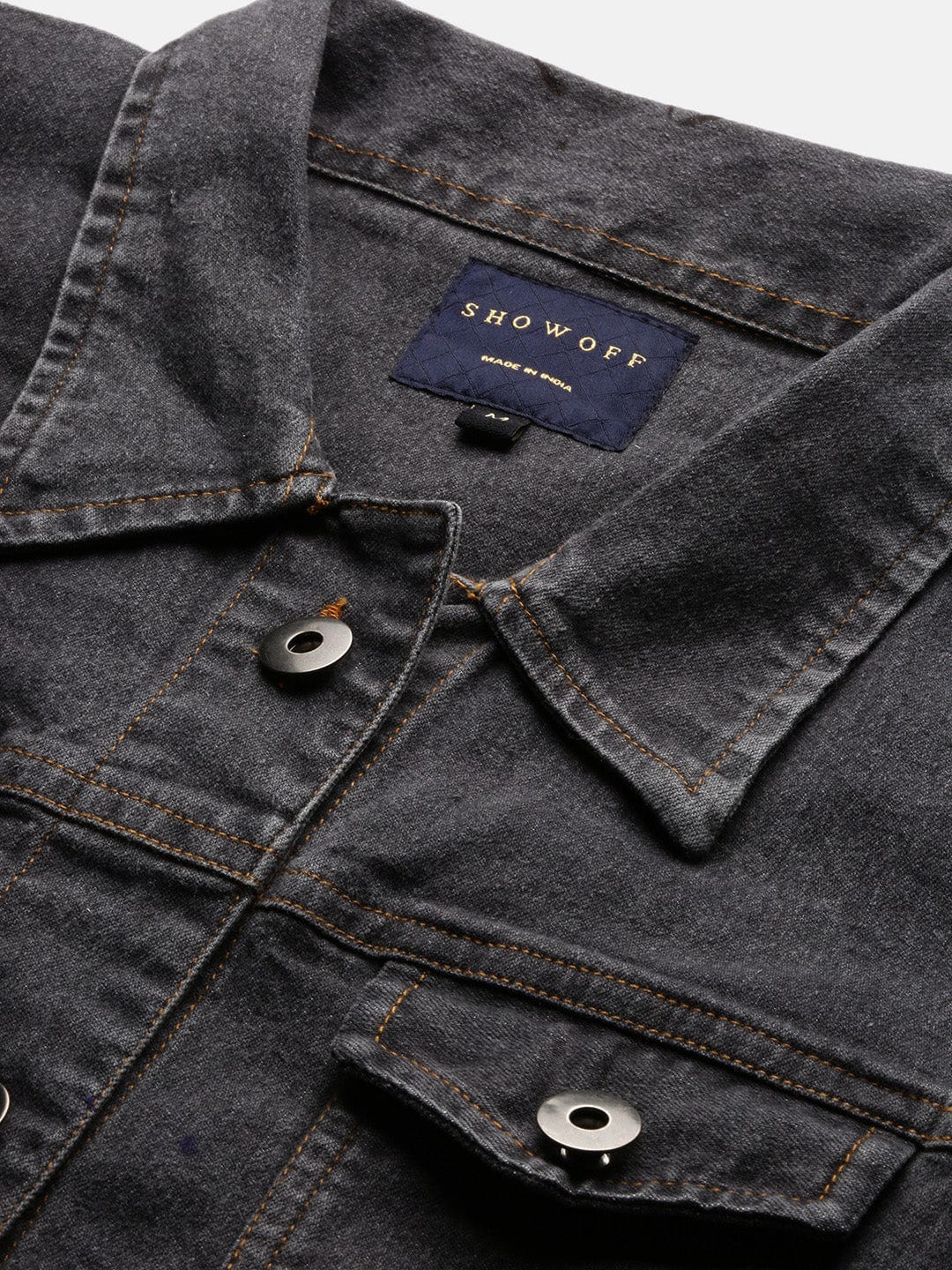 Grey Washed Windcheater Crop Denim Jacket