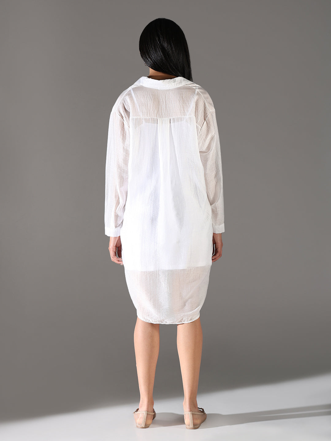 White Shirt Collar Shirt Dress