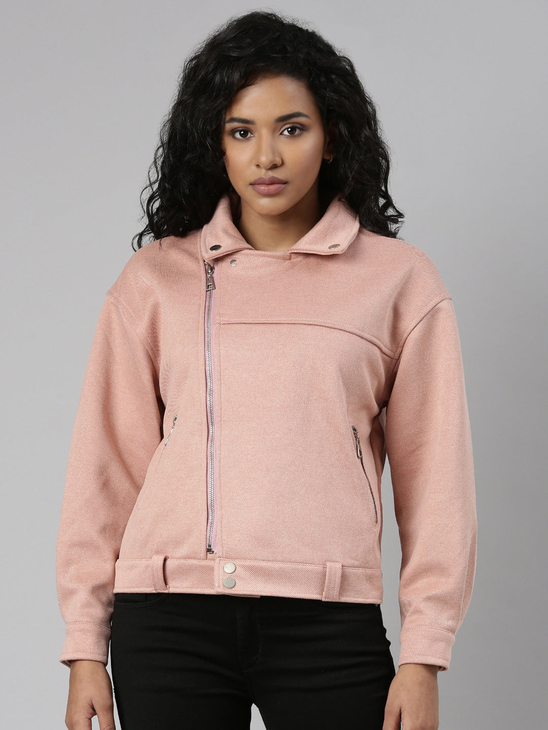 Peach Suede Crop Tailored Jacket