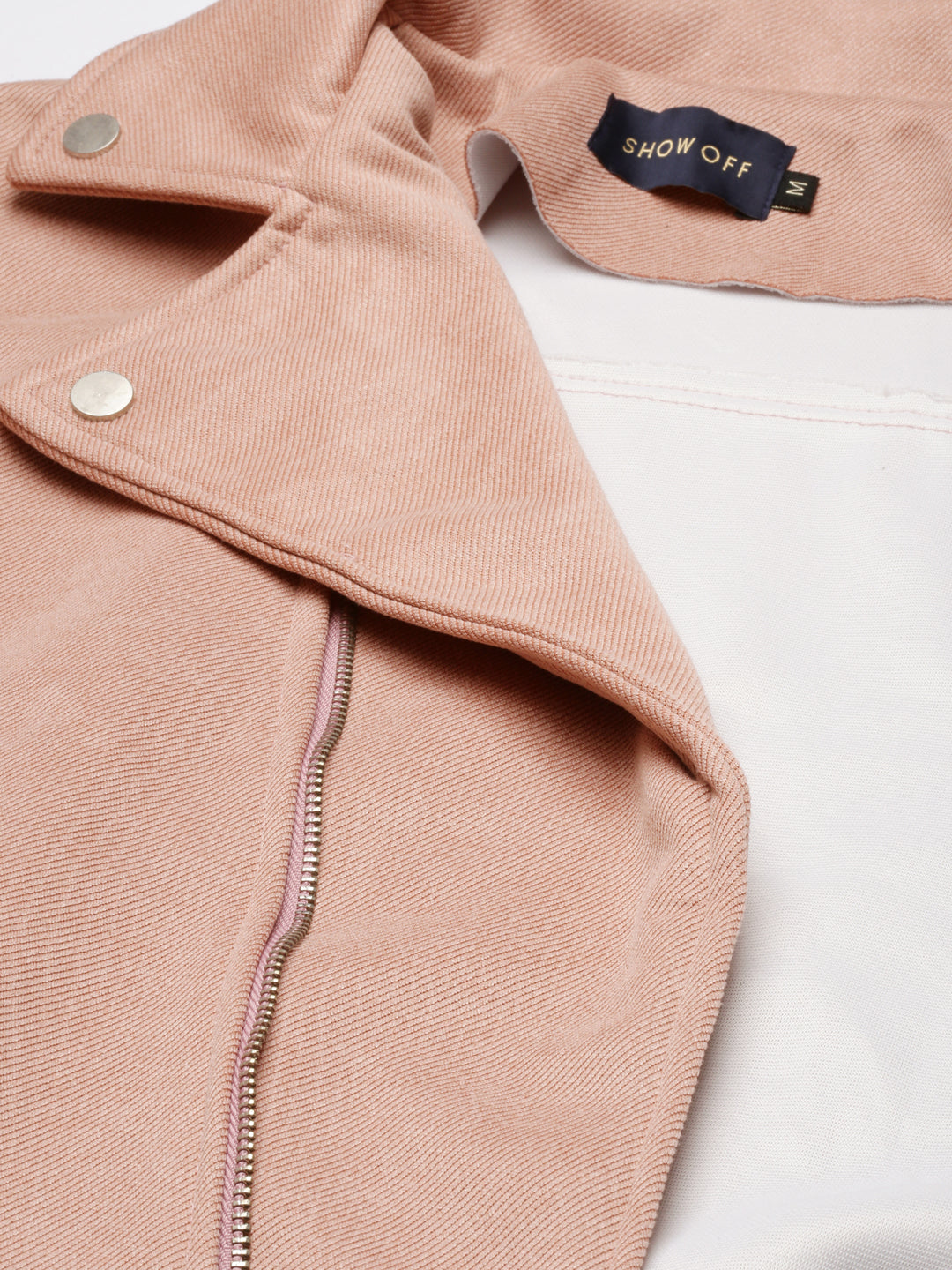 Peach Suede Crop Tailored Jacket
