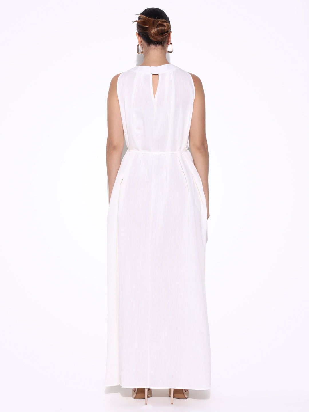 White Maxi Dress with Waist Tie