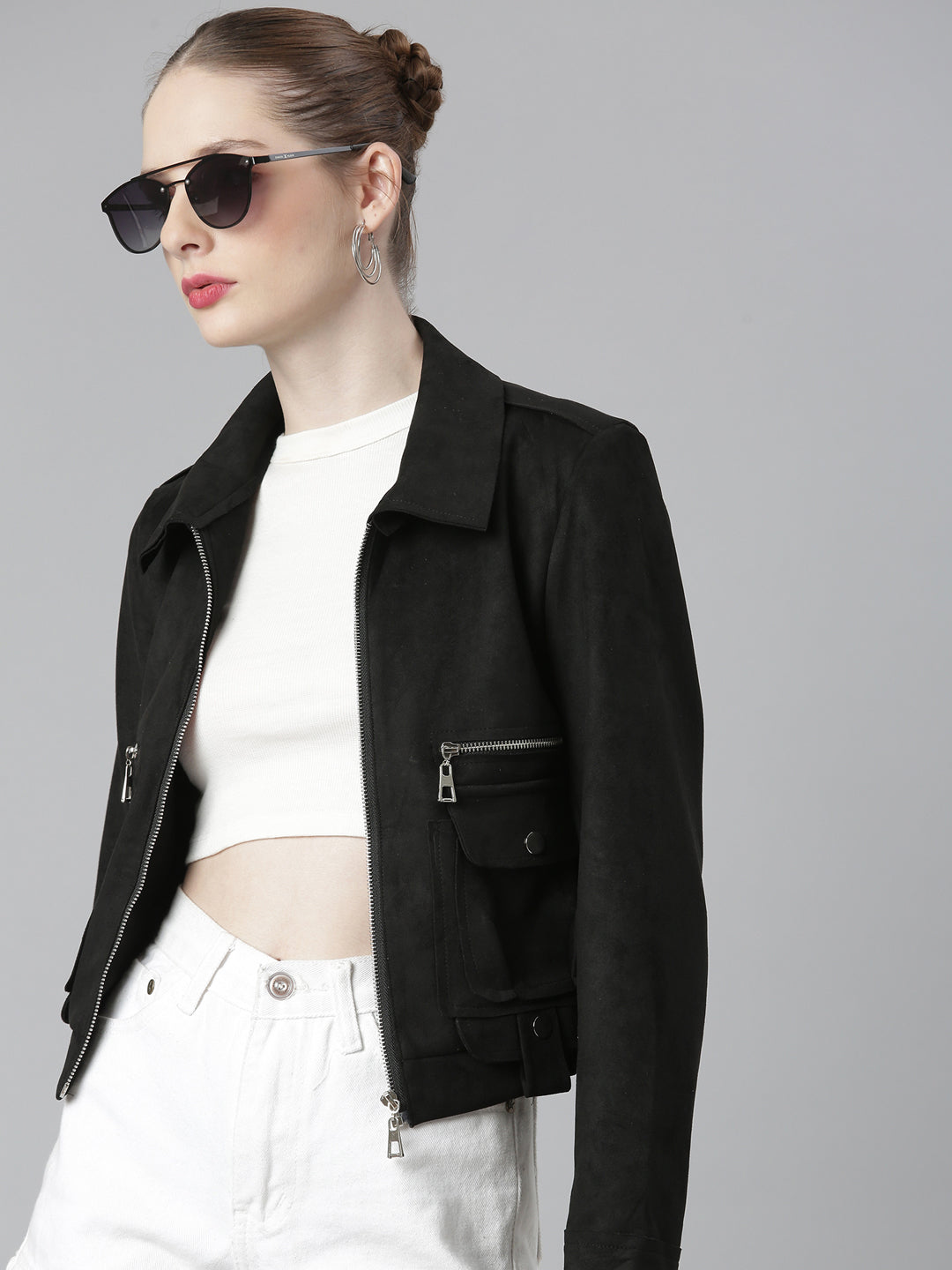 Black Suede Tailored Jacket