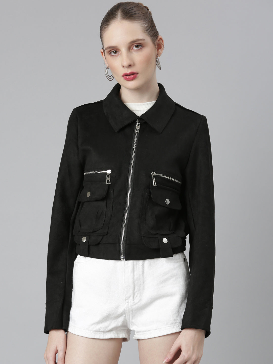 Black Suede Tailored Jacket