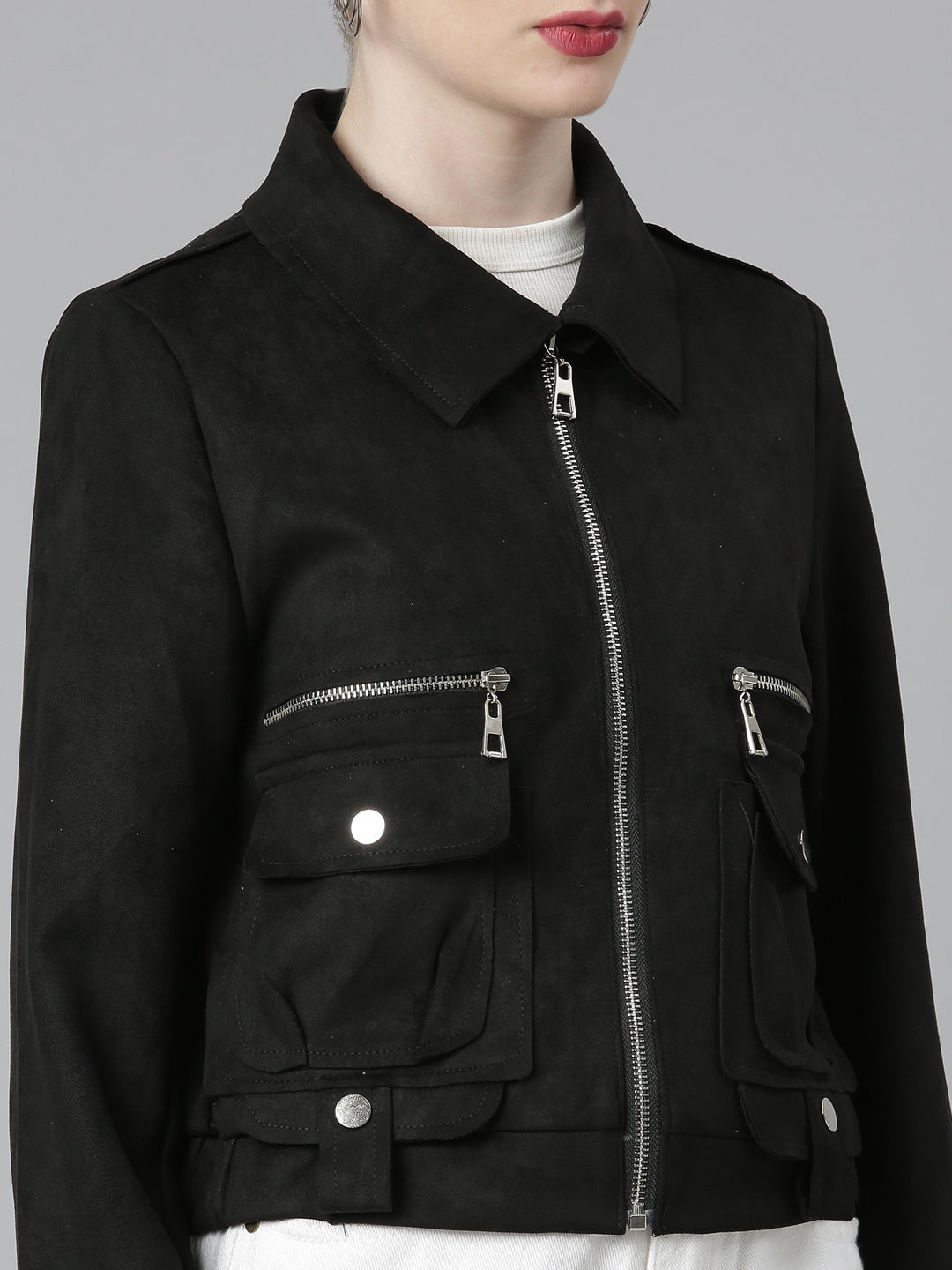 Black Suede Tailored Jacket