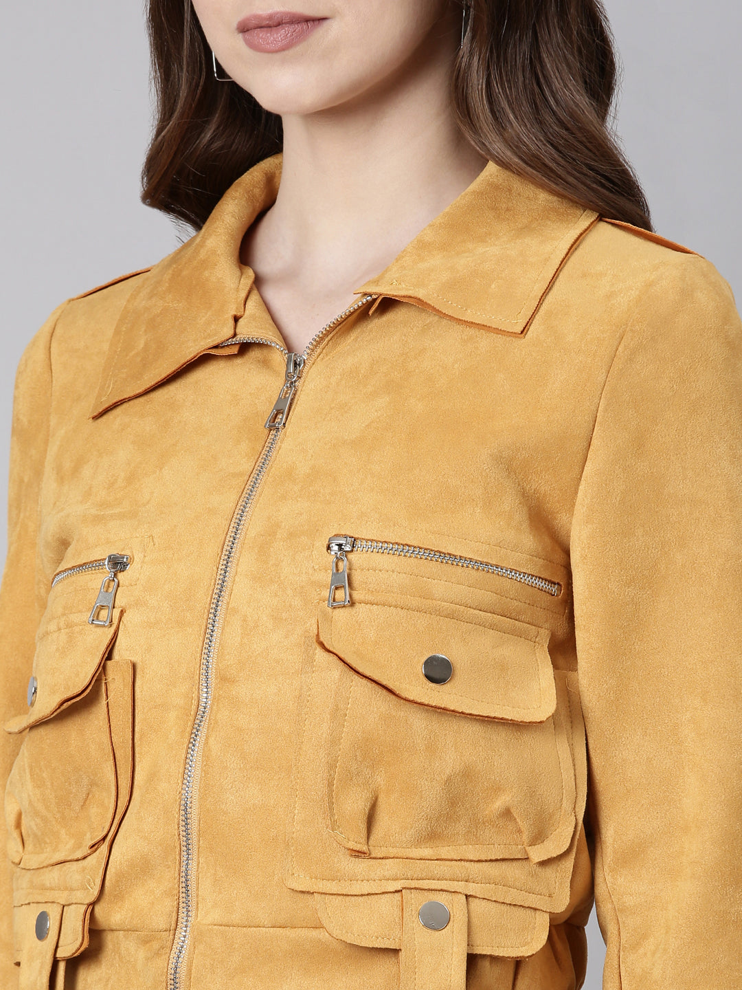 Mustard Crop Tailored Jacket