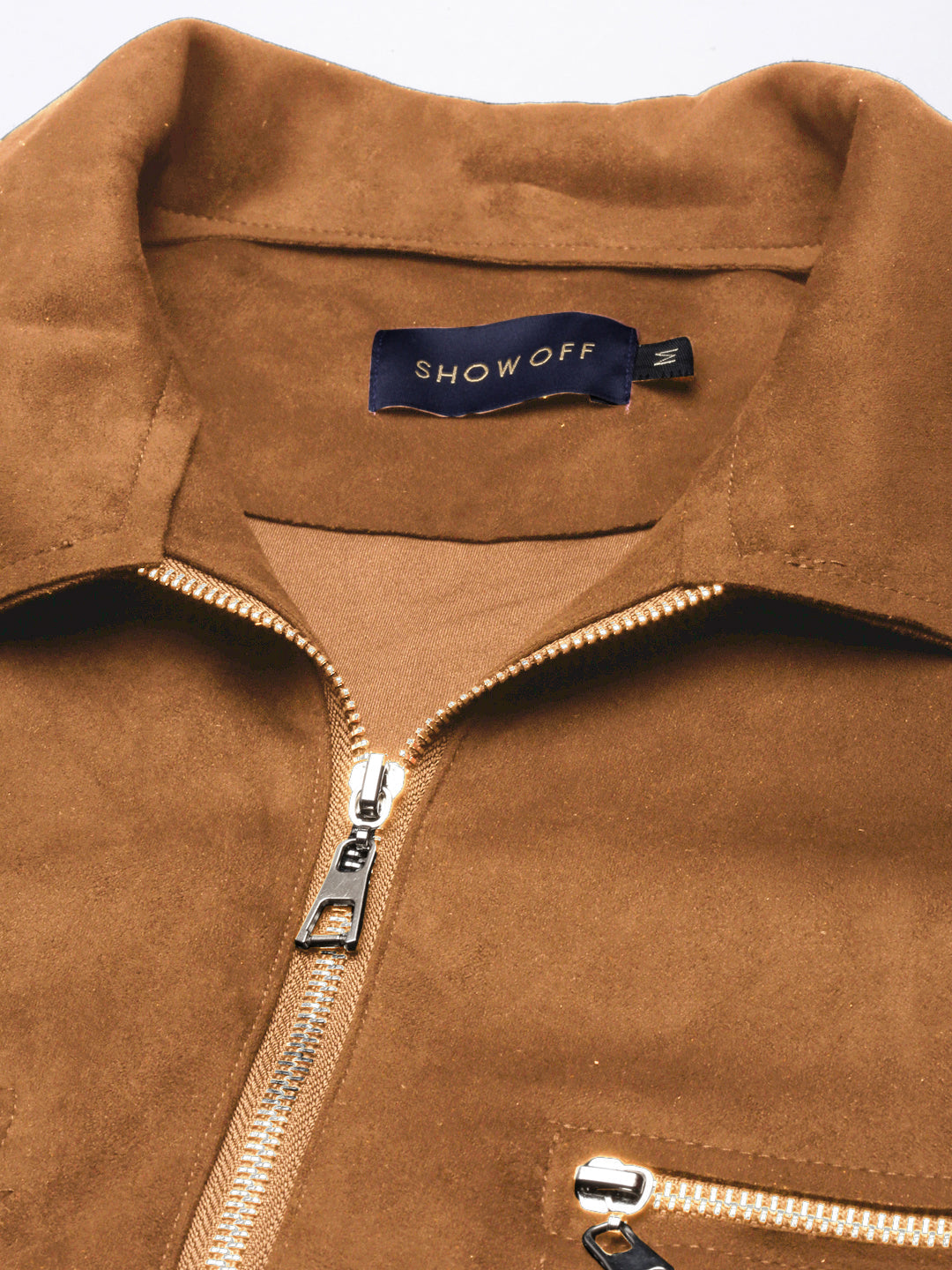 Spread Collar Rust Solid Tailored Jacket