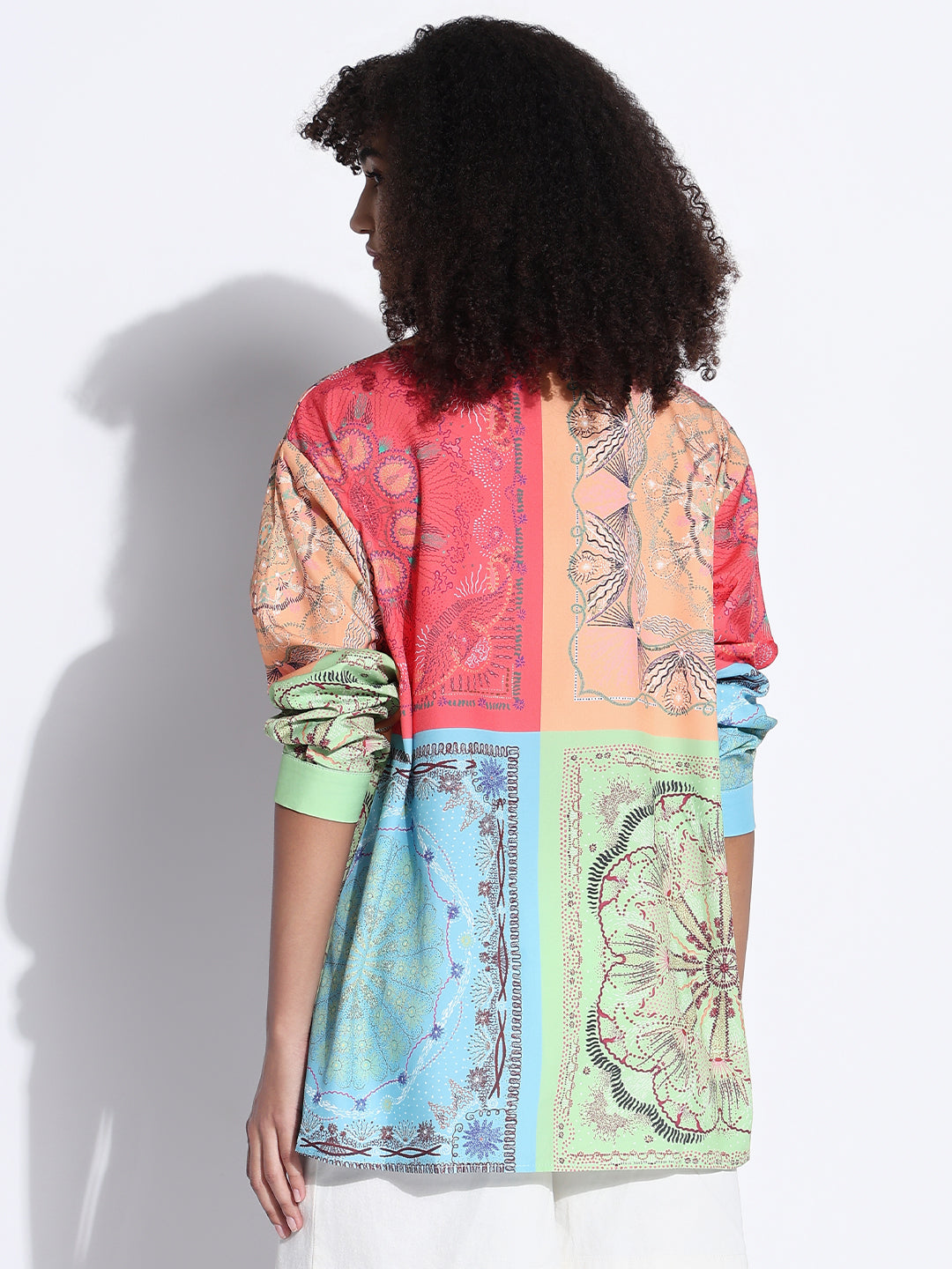Women's Colourblocked Multi Oversized Shirt