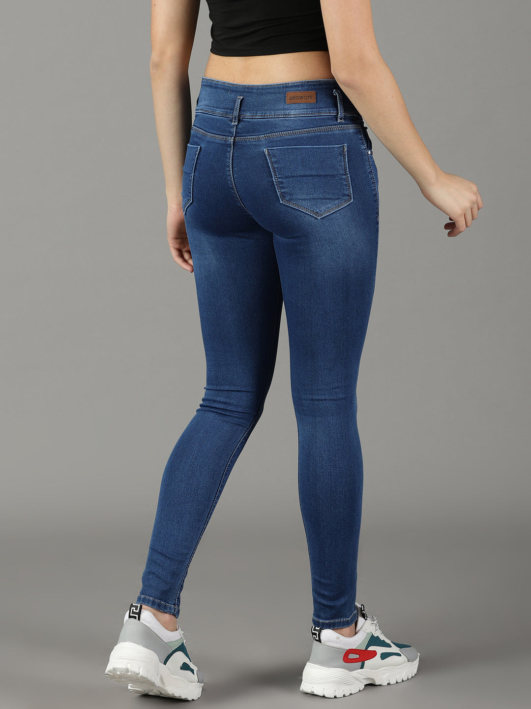 Solid Navy Blue Skinny Fit Jeans