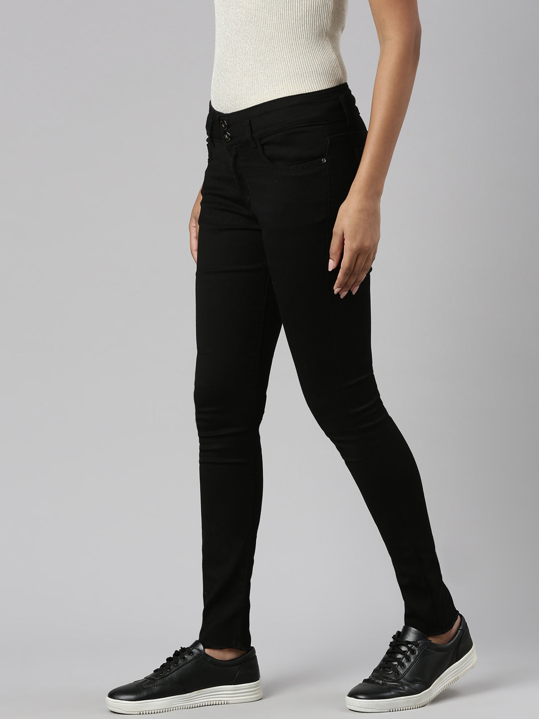 Black Jean Slim Fit Mid-Rise Stretchable Jeans