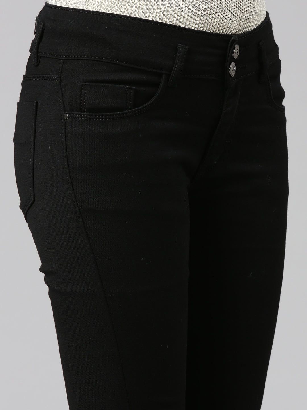 Black Jean Slim Fit Mid-Rise Stretchable Jeans