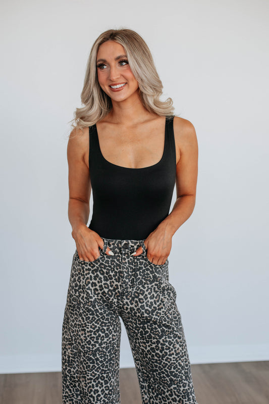 Elena Basic Bodysuit - Black