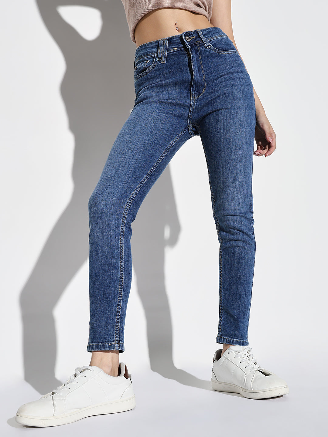 Blue Comfort Slim Fit Light Fade Stretchable Jeans