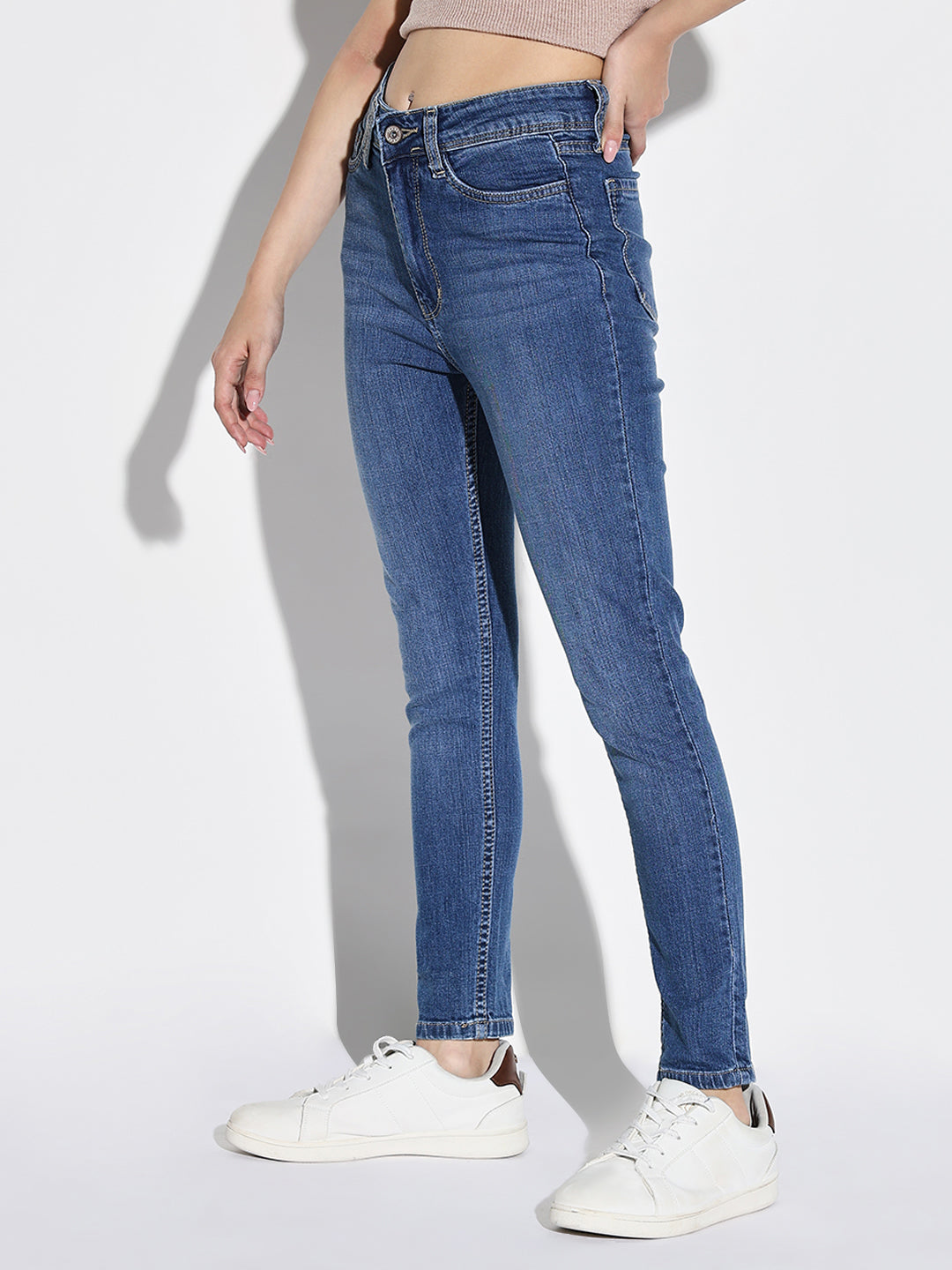 Blue Comfort Slim Fit Light Fade Stretchable Jeans