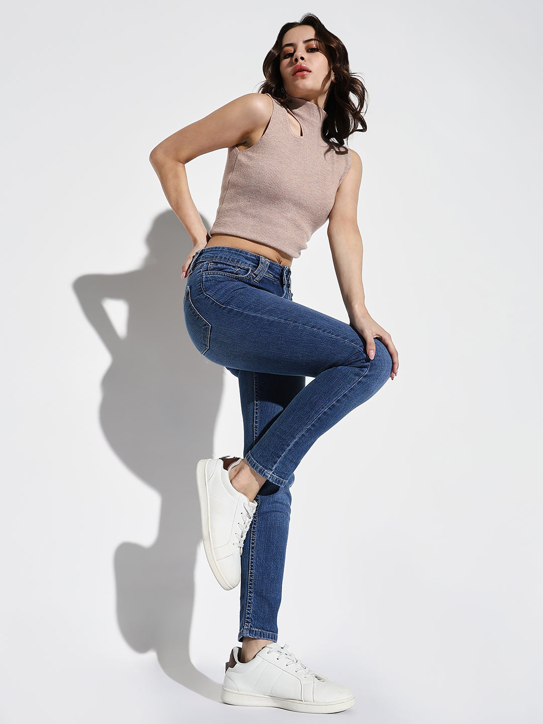 Blue Comfort Slim Fit Light Fade Stretchable Jeans