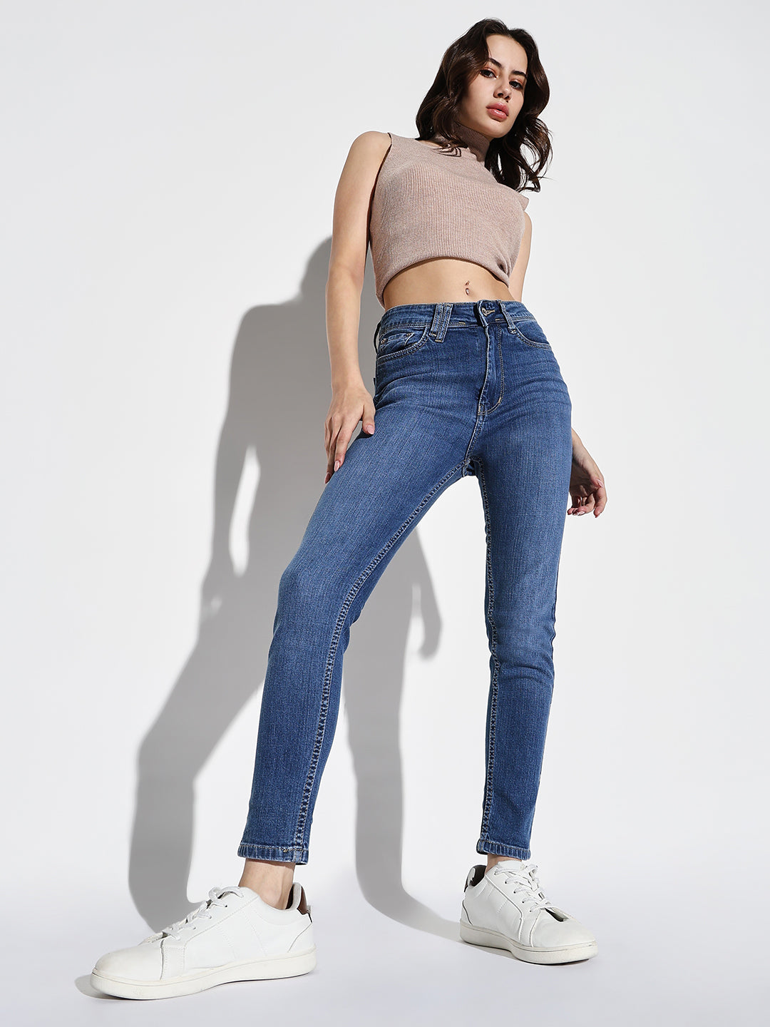 Blue Comfort Slim Fit Light Fade Stretchable Jeans