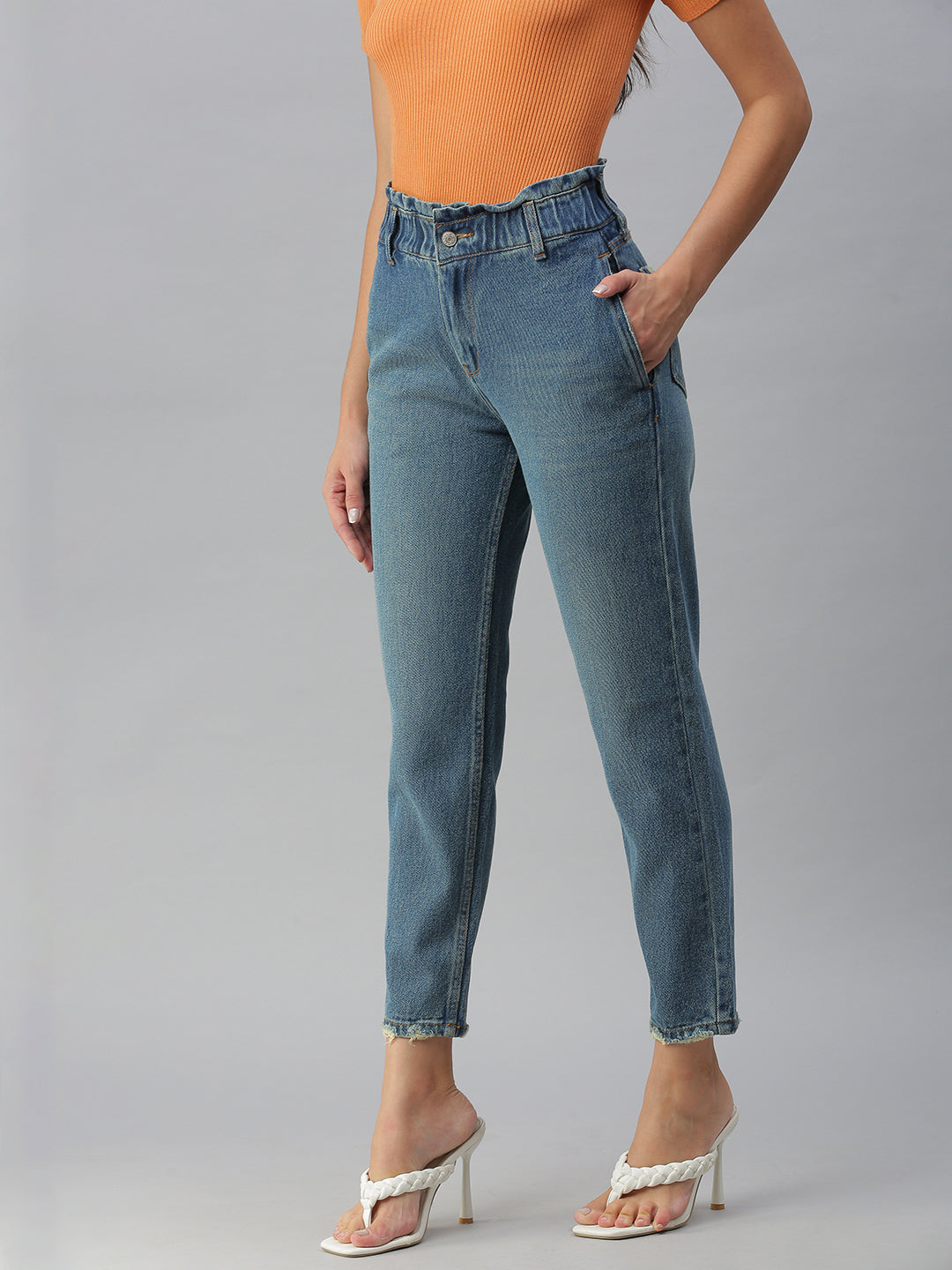 Blue High-Rise Jeans