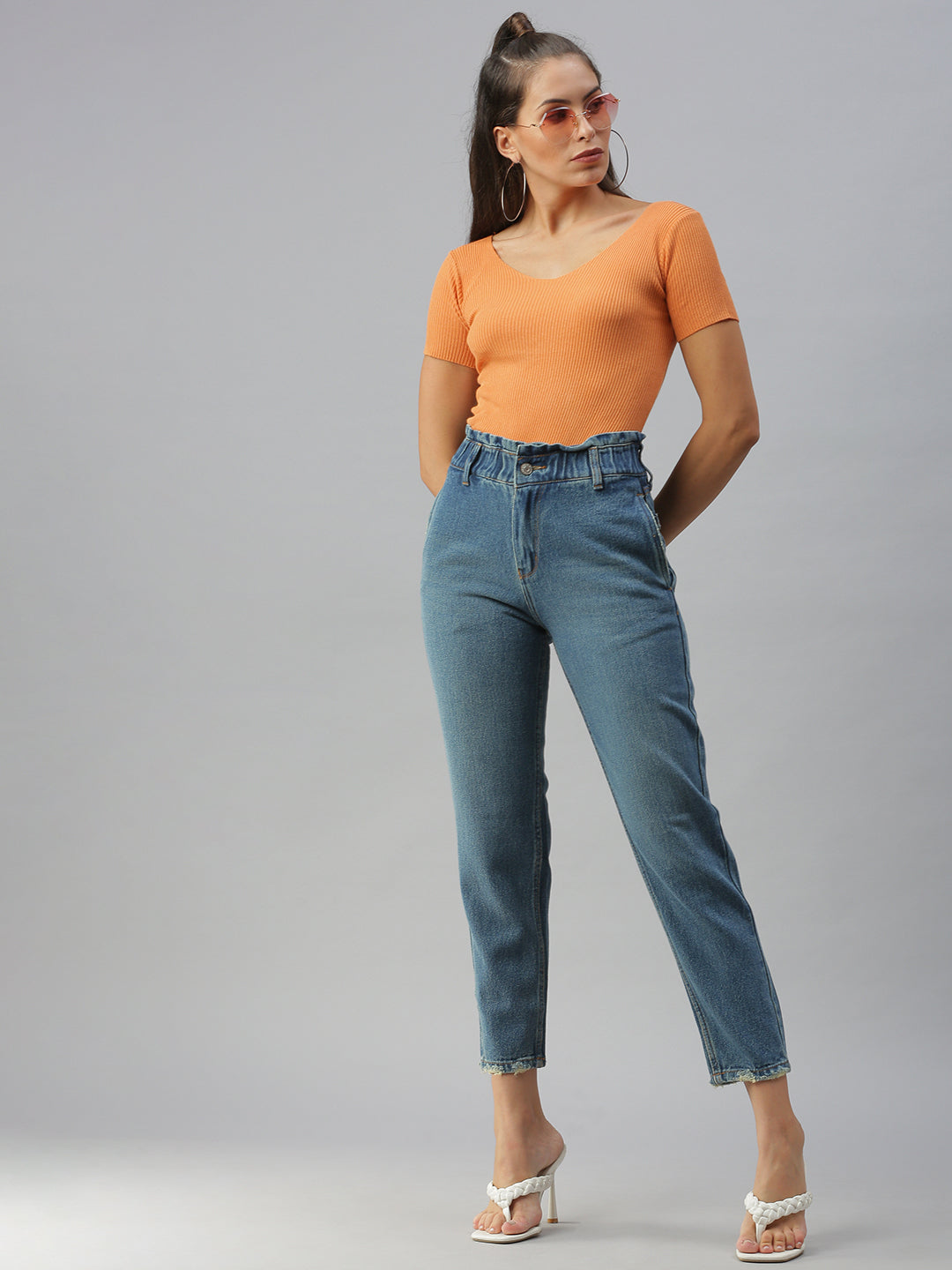 Blue High-Rise Jeans