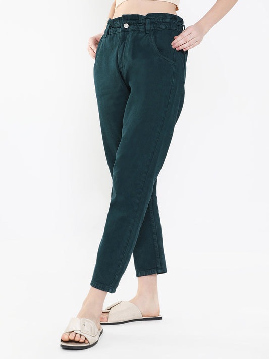 Teal Jean Mom Fit Acid Wash Jeans