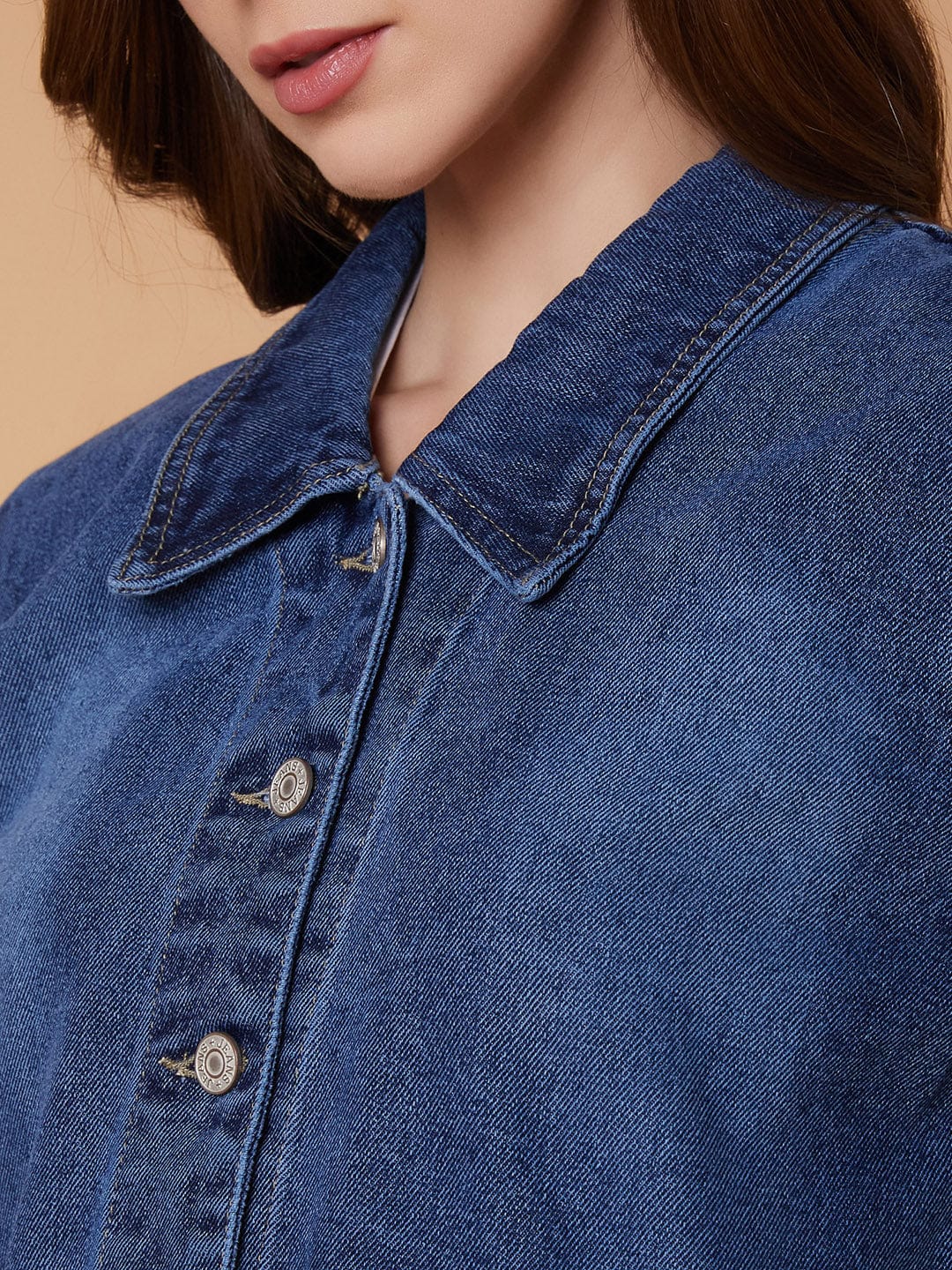 Blue Windcheater Longline Denim Jacket