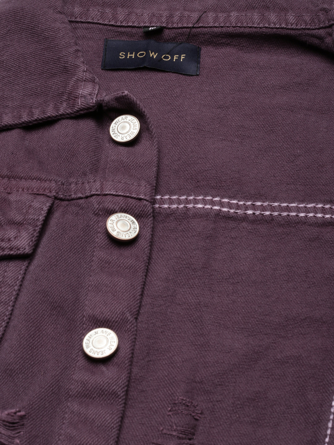 Women's Purple Crop Denim Jacket