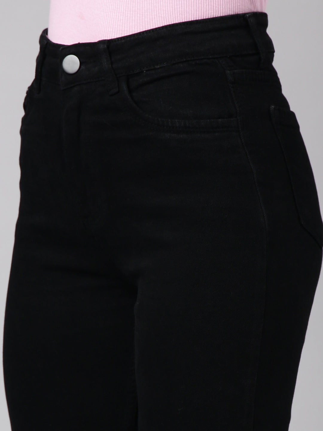 Black Straight Fit Stretchable Jeans