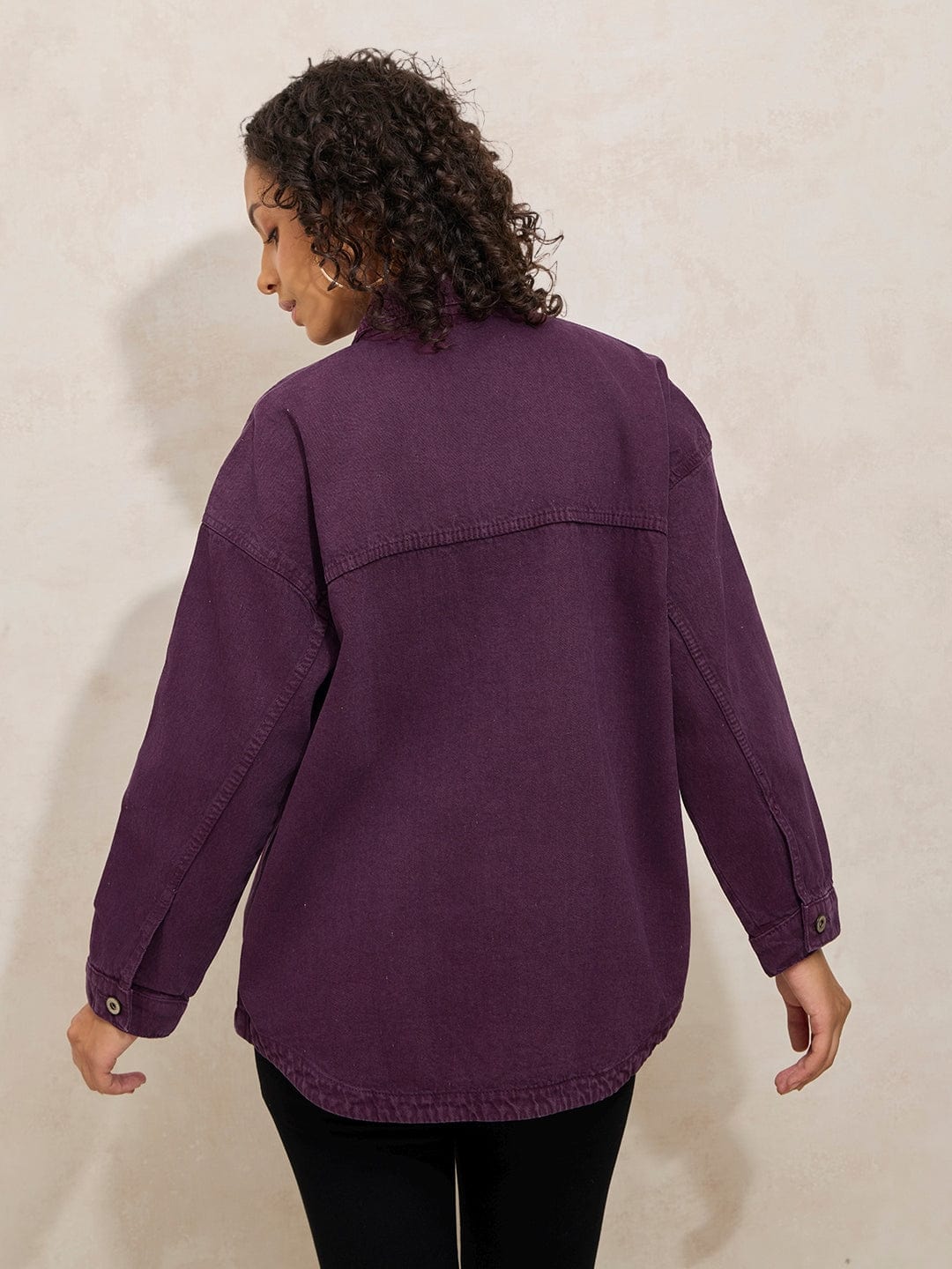Purple Denim Oversized Shacket