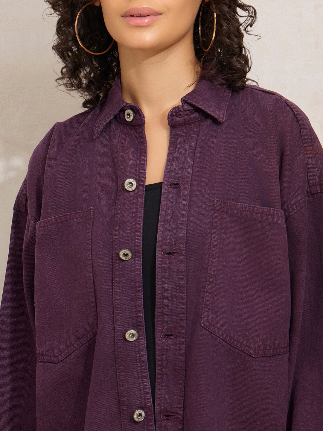 Purple Denim Oversized Shacket