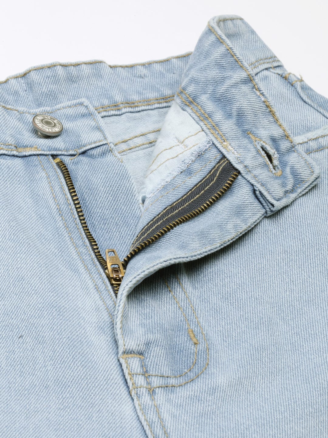 Blue Mid Rise Wide Leg Clean Look Retro Denims Stretchable Jeans