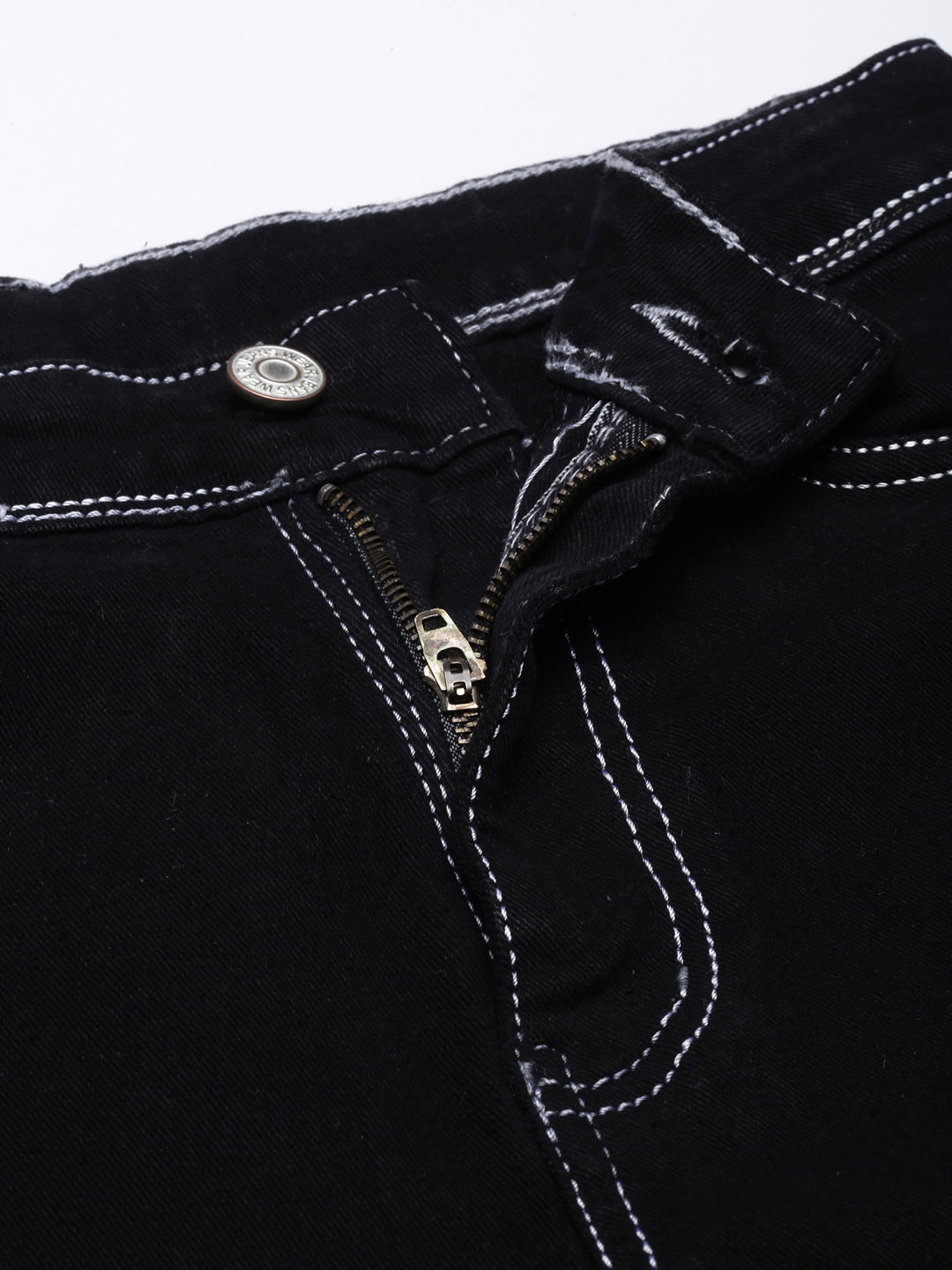 Black Straight Fit Stretchable Cargo Jeans