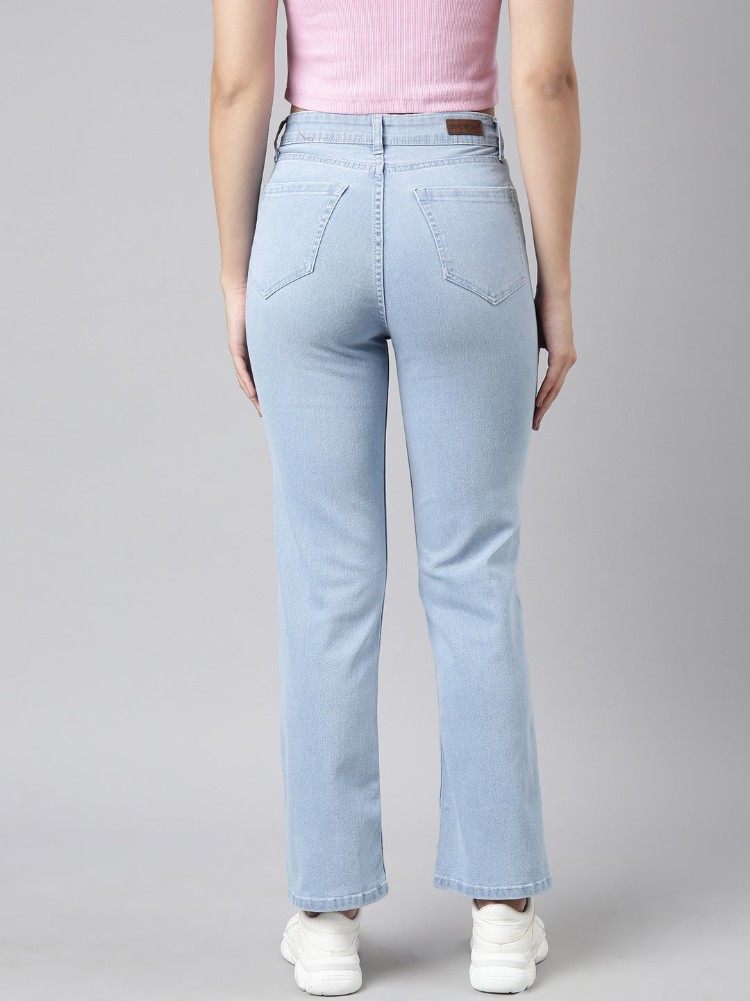 Blue Straight Fit Mid-Rise Light Fade Stretchable Jeans