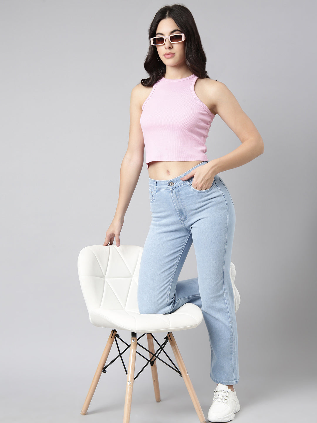 Blue Straight Fit Mid-Rise Light Fade Stretchable Jeans