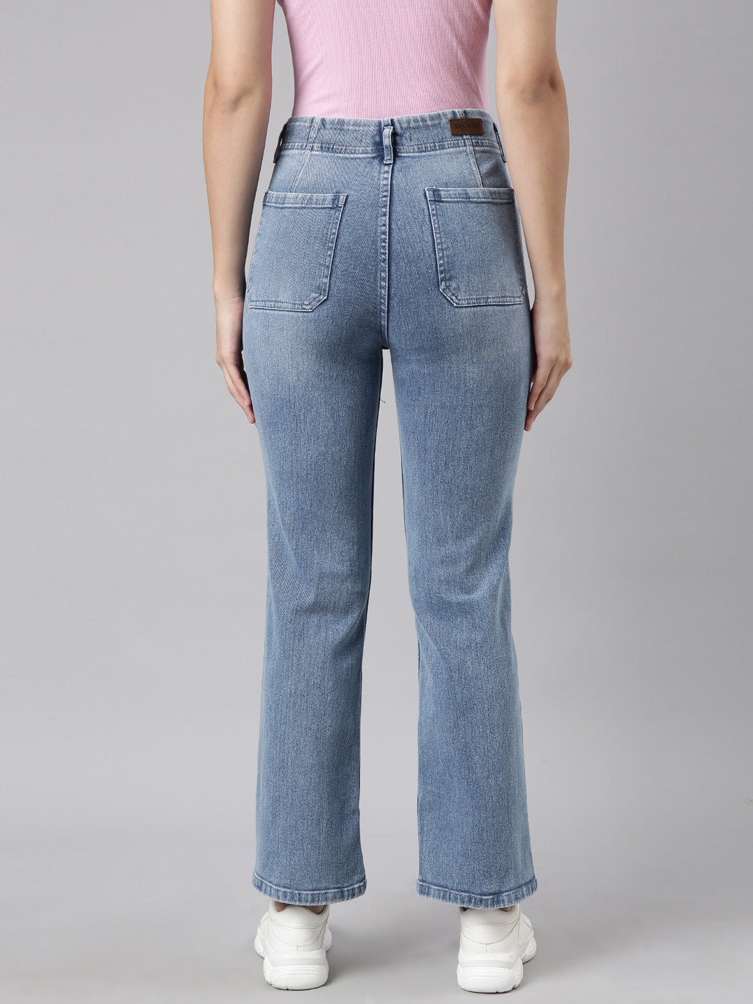 Blue Straight Fit Light Fade Stretchable Jeans