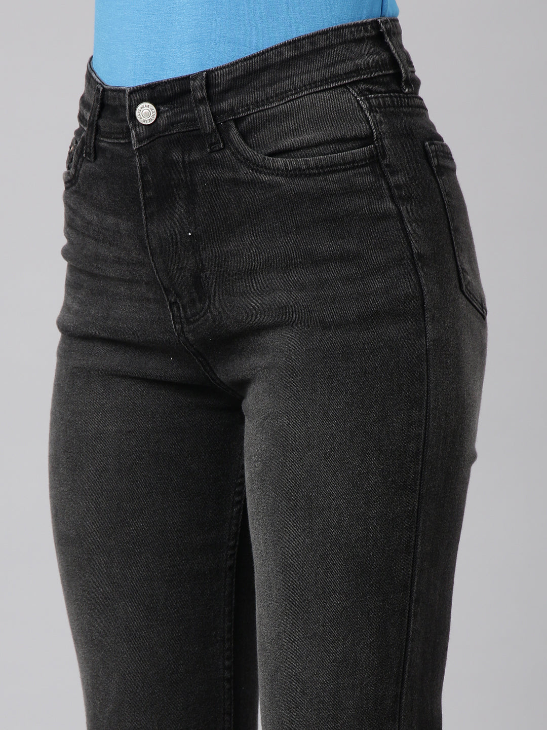 Charcoal Straight Fit Light Fade Jeans