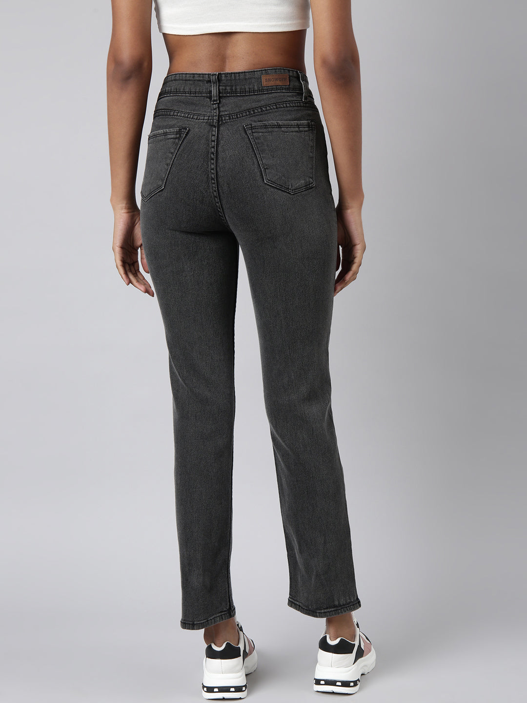 Grey Straight Fit Light Fade Jeans