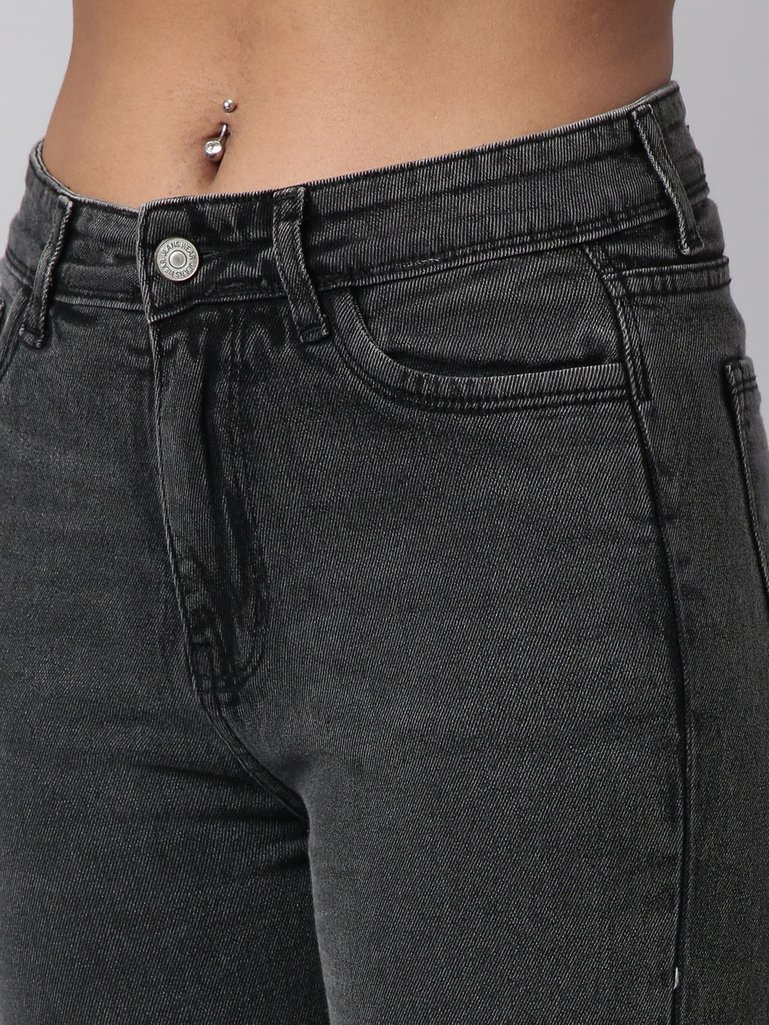 Grey Straight Fit Light Fade Jeans