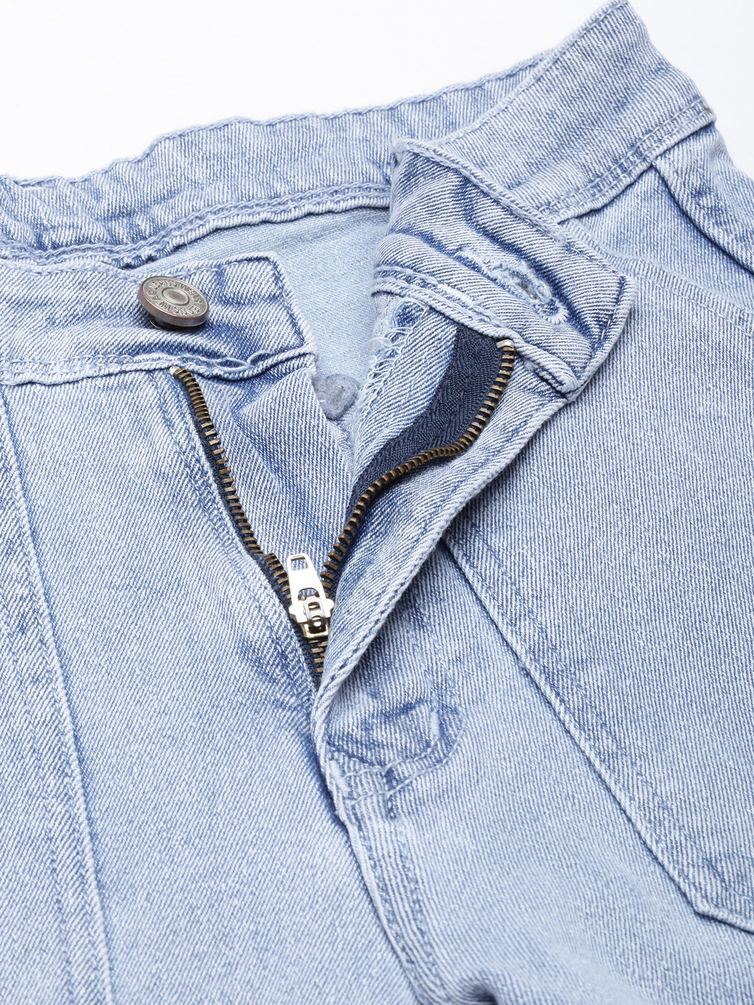 Blue Straight Fit Light Fade Cargo Jeans