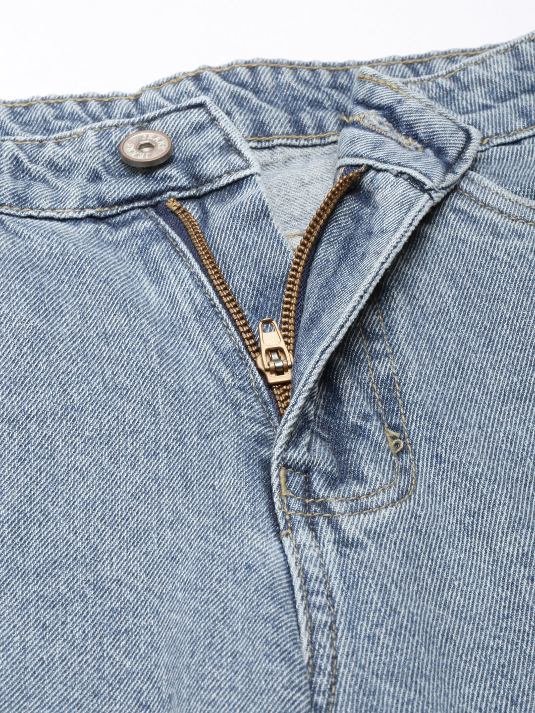 Blue Straight Fit Heavy Fade Acid Wash Jeans